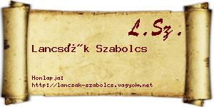 Lancsák Szabolcs névjegykártya